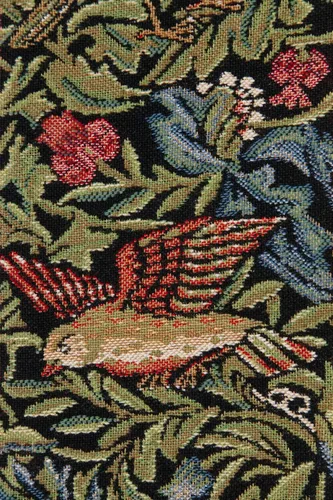 Vista 2 de C Charlotte Home Furnishings Inc William Morris Birds I Tapestry Bell Pull - 6 pulgadas x 42 pulgadas Algodón/Viscosa/Poliéster