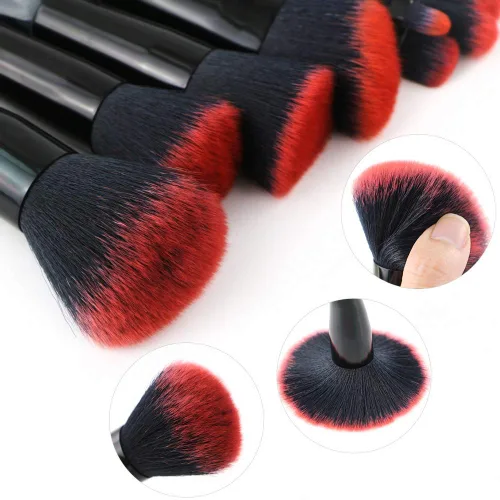 Vista 5 de Hermosos pinceles de maquillaje, juego de brochas de maquillaje, mango transparente para base de rubor, sombra de ojos, corrector Kabuki, kit