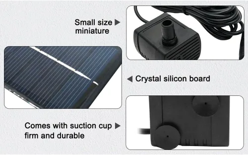 Vista 7 de MASO - Bomba de fuente solar, bomba de estanque de panel solar, bomba de agua de 7 V, 1,2 W, 200 L/H