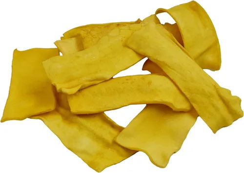 Vista 2 de Chips Chicken Flavor - Bolsa de 1 libra – Masticables de cuero crudo para perros grandes de primera calidad – Ideal para masticadores agresivos