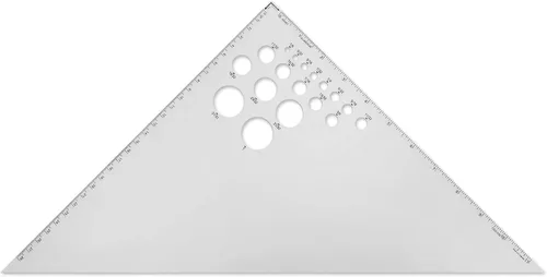 Alumicolor Triángulo de dibujo calibrado de aluminio de 12 pulgadas, 45/90 grados