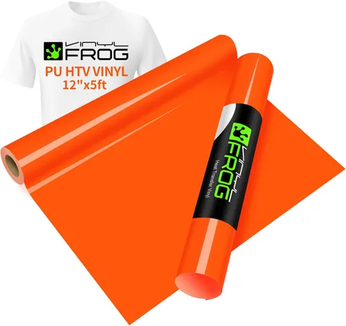 Vista 14 de VINYL FROG Paquete de 6 rollos de vinilo HTV de 12 x 3 pies de transferencia de calor para camisetas, amarillo, granate, camello, vinilo