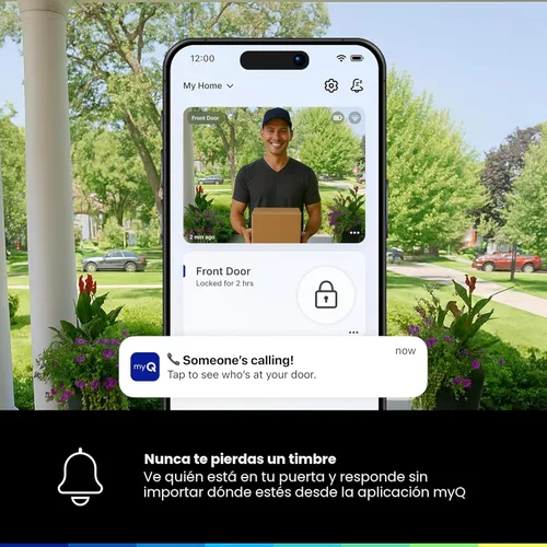 Vista 8 de myQ Secure View™ Cerradura inteligente 3 en 1 con cámara de timbre de video HDR 2K, acceso facial, acceso de huellas dactilares, control PIN