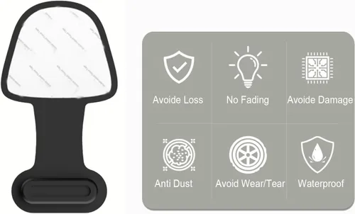 Vista 5 de Tapones antipérdida de polvo tipo USB C, cubiertas de silicona para puerto USB tipo C, con adhesivo desmontable para teléfono móvil, compatibles