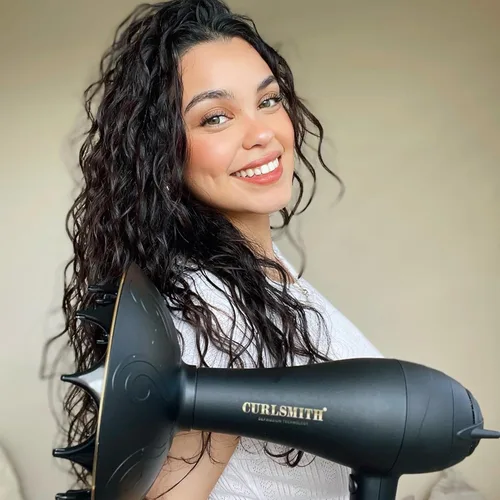 Vista 8 de Curlsmith Defrizzion - Secador de pelo para cabello rizado con difusor extra grande de 8 pulgadas para secado rápido, 2 velocidades, 3 ajustes