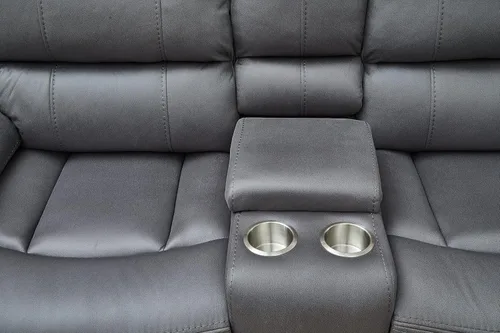 Vista 6 de Betsy Furniture Juego de sofá reclinable eléctrico de microfibra para sala de estar, 8007 (gris, sofá eléctrico+sofá biplaza)