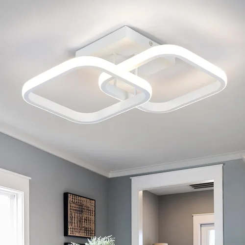 Vista 10 de CANEOE Luminaria de Techo LED, 4500K Luminarias Modernas para Pasillo Iluminación de Techo, Luces Cuadradas Negras Pegadas al Techo para Baño