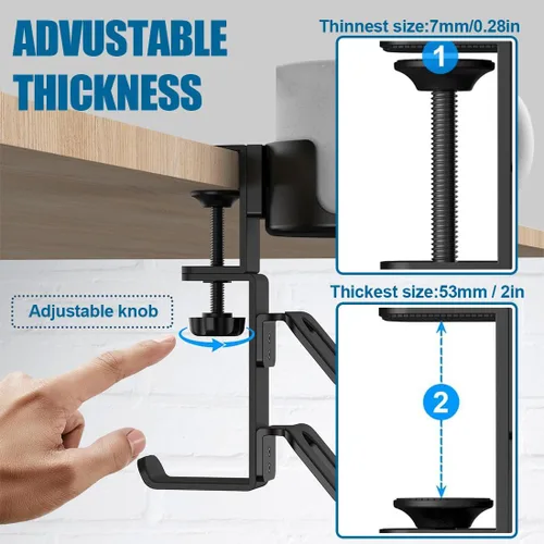 Vista 3 de Game Controller Holder - 360 Rotating Controller Headphone Holder,Clamp On Desk Organizer,Headset & Desk Mounts,3 in 1