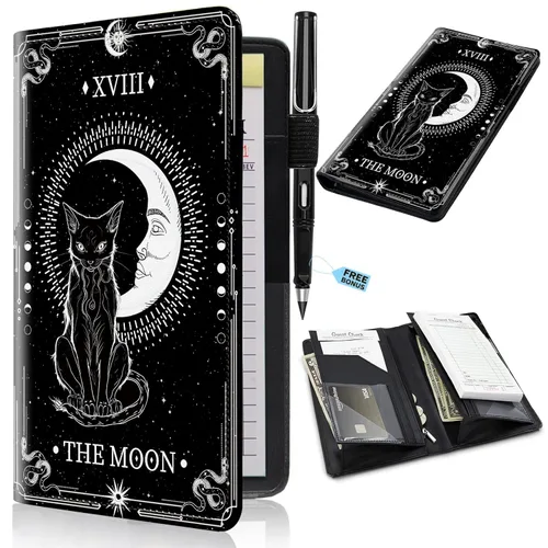 Vista 10 de Libros para servidores de 2ª generación, 5 x 9 pulgadas, para camarera con bolsillos expandibles/con cremallera, lindo libro de servir, blocs