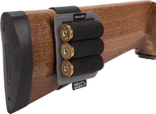 Vista 5 de Allen Next Shot - Soporte para escopeta de 3 carcasas para calibre 12, 16, 20, banda de silicona, negro/gris