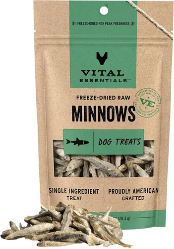Vital Essentials Golosinas para Perros de Pececillos de Un Solo Ingrediente, 1 oz | Crudos Liofilizados | Golosinas de Entrenamiento de Calidad