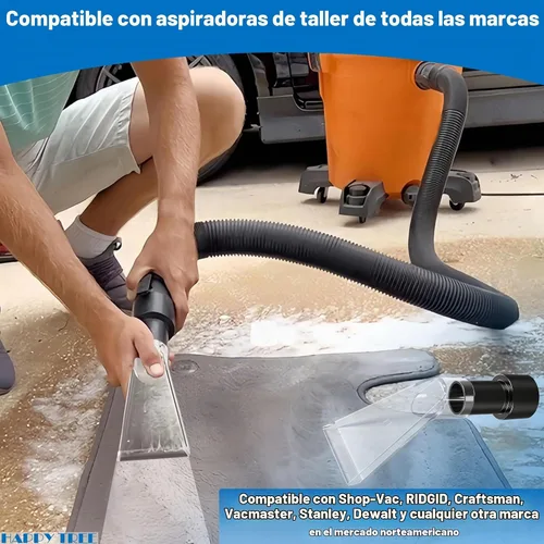 Vista 4 de Happy Tree Accesorio de extracción transparente con reductor de 2-1/2 pulgadas para tapicería, limpieza de alfombras y detalles automáticos