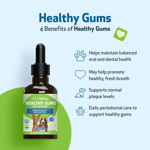 Vista 5 de Pet Wellbeing - Encías saludables para perros - Suplemento natural para encías, dientes y aliento saludables contra la gingivitis del perro - 2oz
