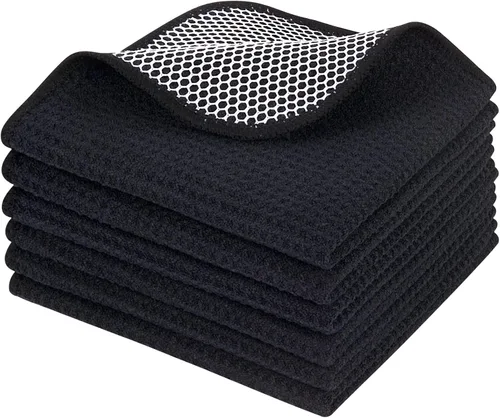 Vista 19 de KinHwa Paños de Cocina para Platos de Microfibra Absorbente de Secado Rápido con Lado de Fregado Poly Scour Ideal para Limpieza de Cocina