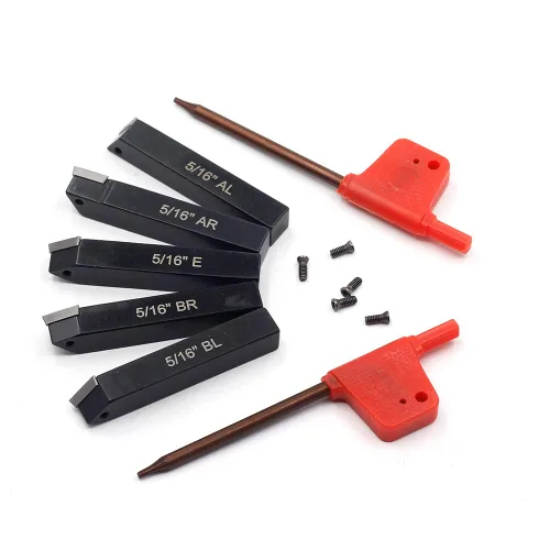 Vista 4 de OSCARBIDE 5/16 "Mini torno de carburo indexable portaherramientas de torneado de carburo de metal, herramientas de torno de metal inserta brocas