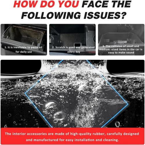 Vista 31 de Auovo Cup Holder Insert Linerts for Toyota Prius Accessories 2016-2022 Custom Fit Anti dust Mats Door Pocket Liners Cup Holder Console Mats Pads