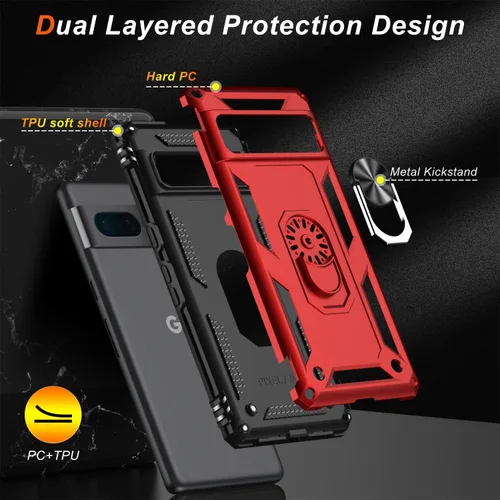 Vista 372 de LUMARKE para Google Pixel 3A XL - Funda con protector de pantalla, funda protectora grado militar probada contra caídas de 16 pies con soporte
