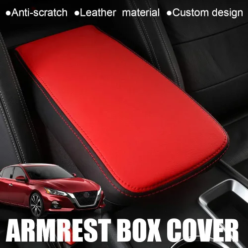 Vista 2 de XITER Protector de funda para reposabrazos de automóvil, 1 almohadilla de cuero para consola central para Nissan Altima 2019-2025, protector de caja