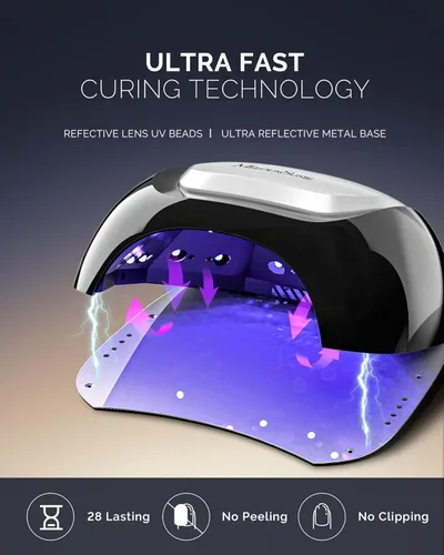 Vista 3 de MelodySusie Professional Metal Base UV Nail Lamp, S-Pro27T Fast Curing Nail Dryer with 3 Timers & Smart Sensor for Salon Cures All Gels, Especially