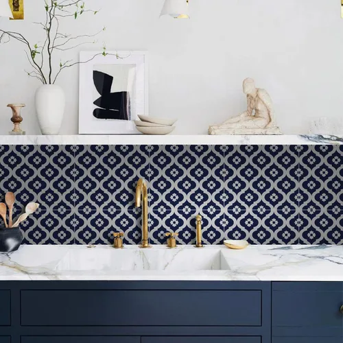 Vista 2 de Alwayspon Adhesivos de transferencia de azulejos de vinilo esmerilado para despegar y pegar, calcomanías autoadhesivas para azulejos de pared
