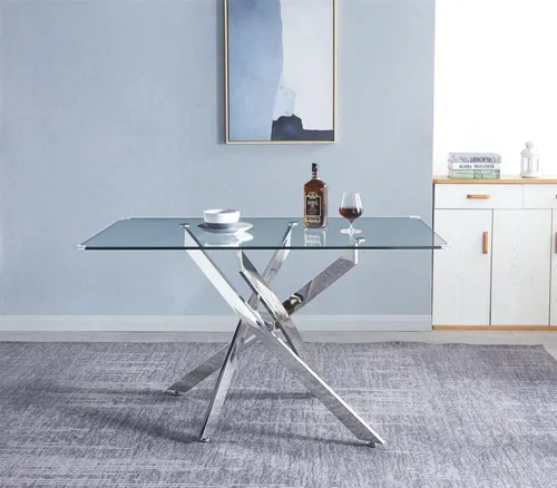 Vista 125 de Mesa de comedor redonda de 36 pulgadas para 4, mesas de cocina y comedor de cristal, moderna mesa de comedor circular con mesa de vidrio templado