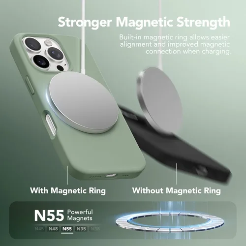 Vista 1679 de GONEZ Funda magnética para iPhone 14, compatible con Magsafe, con protector de pantalla + protector de cámara, forro de microfibra antiarañazos