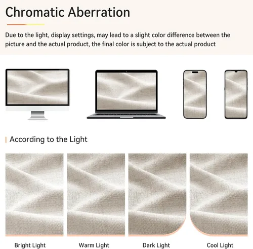 Vista 5 de 100% Blackout Shield Cortinas opacas con textura y aspecto de lino de 72 pulgadas de largo, juego de 2 paneles de cortinas opacas de lino sintético