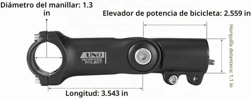 Vista 2 de BESNIN Vástago de bicicleta ajustable de 0 a 120 grados para vástago de 1.252 in 3.543 in/4.331 in, vástago ajustable de MTB para bicicleta