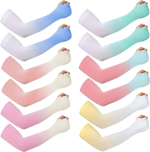 Vista 9 de JenPen 6 pares de mangas de brazo de protección solar UV para cubrir los brazos para mujeres, mangas de compresión para hombres