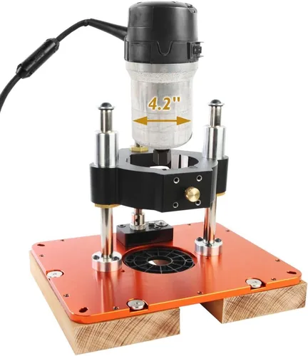 Vista 2 de O'SKOOL Sistemas de elevación de enrutador para motores de 4.2 pulgadas de diámetro, kit de anillo de inserción de 5 piezas de placa de 9-1/4