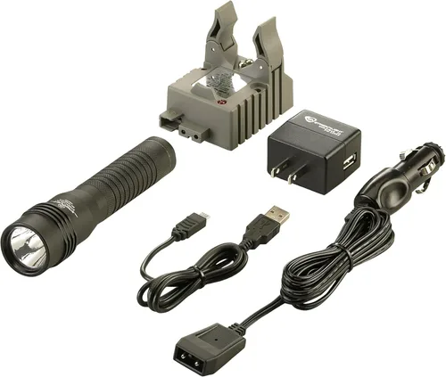 Vista 3 de Streamlight Strion Linterna de altos lúmenes LED recargable con mango de anillos y cargador 120 voltios CA