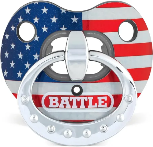 Vista 9 de Battle Sports Binky Oxygen - Protector bucal para fútbol con correa desmontable, máxima transpirabilidad, funciona con aparatos dentales