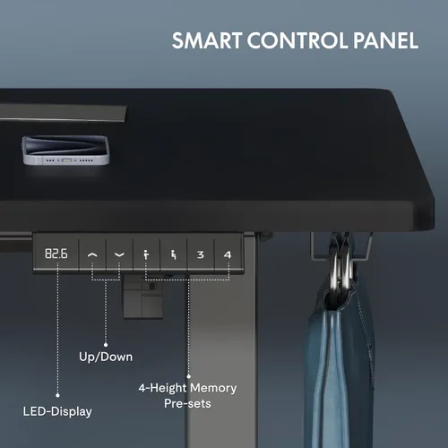 Vista 5 de FLEXISPOT Escritorio Eléctrico de Pie de Una Pieza, 40 x 24 Pulgadas Escritorio Ajustable con Superficie Sin Costuras, Controlador de Memoria