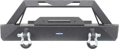 Vista 3 de u-Box Wrangler CJ7 Parachoques delantero rechoncho con placa de cabrestante y anillos en D compatible con Jeep Wrangler CJ7 1976-1986