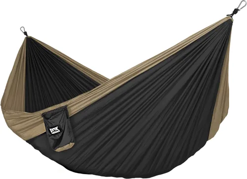 Vista 9 de Fox Outfitters Neolite - Hamaca doble para campamento, ligera, portátil, de nailon, para mochileros, viajes, playa, patio, correas de hamaca y Gris