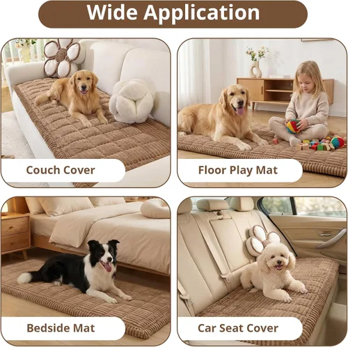 Vista 2 de OstepDecor Funda de sofá lavable para perros, gruesa y apta para mascotas, protector de sofá suave, funda de sofá con diseño de carrito de patas