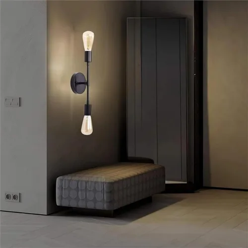Vista 5 de Retro Industrial Wall Lamp 2 Light Head Vanity Mirror Light Double Sconces for Kitchen Living Room Bedroom E27 Lampara Pared,Wall Lamps for Bedroom