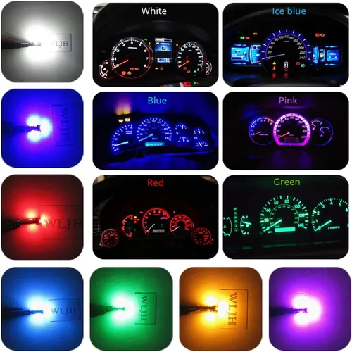 Vista 5 de WLJH Panel de Instrumentos Azul Brillante Conjunto de Medidores Velocímetro Tacómetro Bombilla Indicadora Kit Completo de Luces LED Paquete