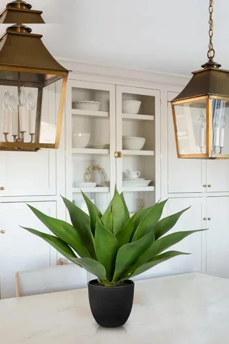 Vista 5 de Planta de agave artificial grande de 13.4 pulgadas, decoración artificial, plantas suculentas falsas en maceta, plantas artificiales en maceta