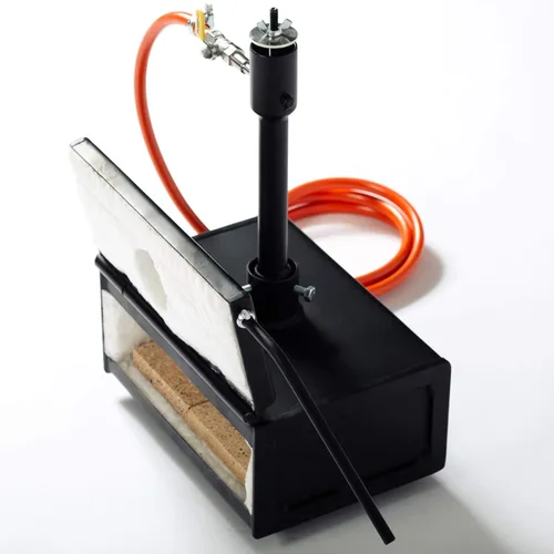 Vista 6 de DEVIL-FORGE Forja de propano de gas Farrier DFHS1+1D/2.8", 1 quemador DFP (80.000 BTU), válvula de bola de gas, estrangulador de aire, 1 puerta