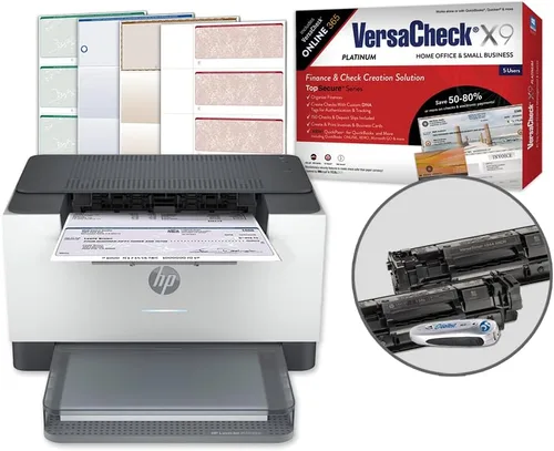 VersaCheck HP LaserJet M209 MXE MICR Check Printer y VersaCheck X9 Platinum Paquete de software de impresión de cheques de 5 usuarios