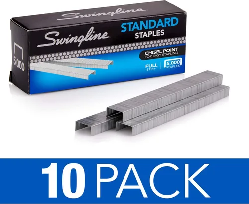 Vista 3 de Swingline - Grapas estándar para engrapadoras de escritorio, 210/tira, 5000/caja (79350)