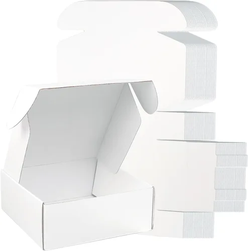 Vista 12 de FORBFAN Cajas de envío de 6 x 4 x 2, paquete de 45 cajas blancas para pequeñas empresas, pequeñas cajas de cartón corrugado para correo y envío