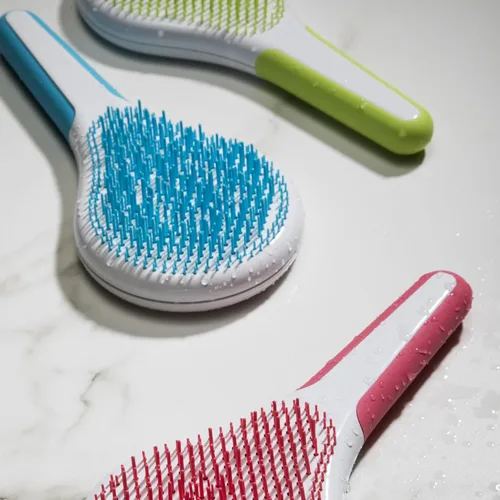 Vista 5 de Michel Mercier Cepillo desenredante para cabello húmedo y seco, cerdas suaves, mango antideslizante para cabello saludable, brillante, regular