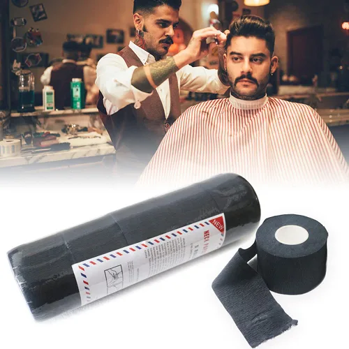 Vista 3 de 2 rollos de tiras de cuello de peluquero desechables de papel estricto, bandas para el cuello de peluquería, accesorios de peluquería