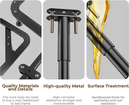 Vista 6 de Patas de soporte ajustables para marco de cama, listones centrales de cama de metal, patas de apoyo pesado, kit de refuerzo de listones de cama