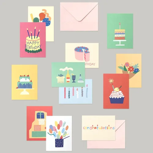 Vista 7 de Monolike Tarjeta Día a Día, 105 Luna - Mezcla de 48 mini tarjetas individuales, 24 sobres Paquete