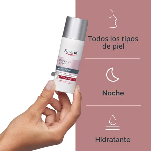 Vista 6 de Eucerin Crema nocturna de tono radiante, corrector de manchas oscuras con tiamidol, hidratante nocturno para cara ayuda a reducir visiblemente