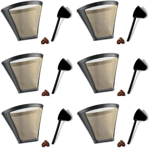 Filtro de café permanente de repuesto GTF-4 Filtro de tono dorado para cafetera DCC-450 con cuchara de café grande