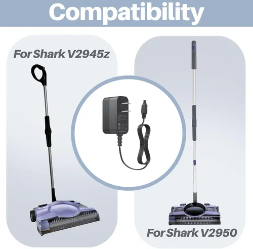 Vista 2 de Cable de vacío para Shark V2945Z XA2950 V2950 YLS0041T110025 YLS0041-T110025 Cargador para cable de alimentación de repuesto de vacío Shark